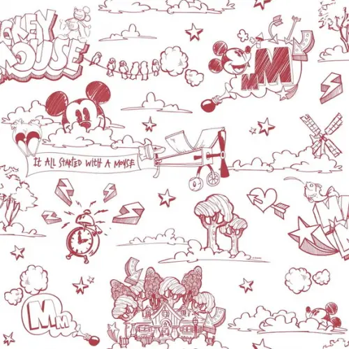 Papel de parede Disney Mickey Red