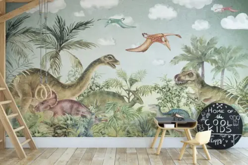 Papel De Parede Infantil Mundo Dos Dinossauros M²