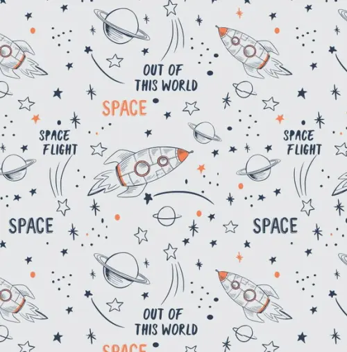 Papel de parede Planetas Espaço Astronauta Grey 300x58cm