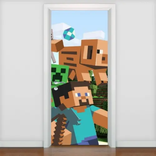 Adesivo decorativo Porta Minecraft 01