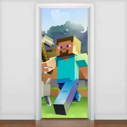Adesivo decorativo Porta Minecraft 02