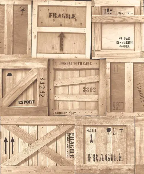 Papel de parede Vintage Caixas de Madeira