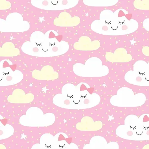 Papel de parede Nuvens Baby Rosa 3M