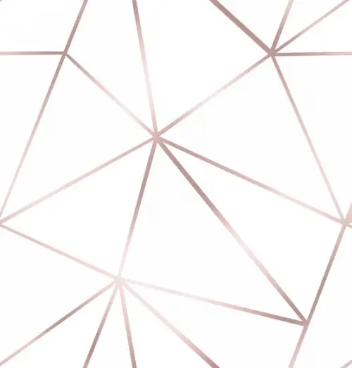 Papel De Parede Adesivo Zara Branco Com Rosê Gold 300x58cm