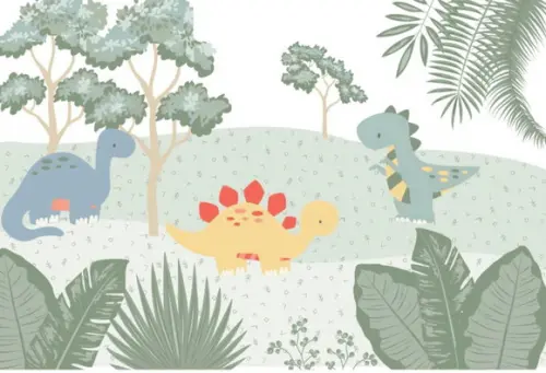Papel de Parede Auto Adesivo Dinossauro Baby Infantil M²