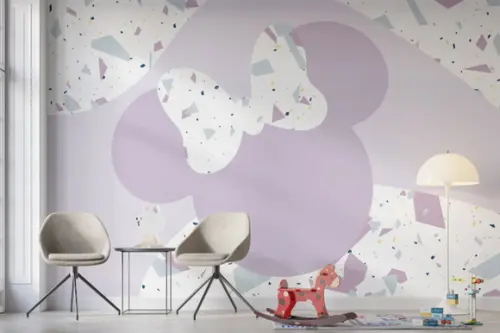 Papel de Parede Adesivo Disney Minnie Rosa M² Mod02