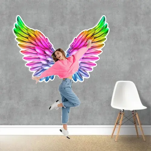 Adesivo de Parede Asas Anjo Colors Fundo para Selfie 100x70c