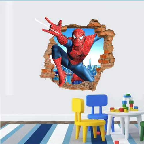Adesivo Parede Homem Aranha Buraco 3D