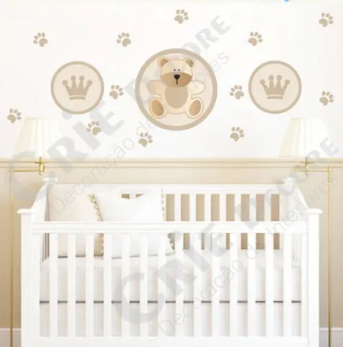 Adesivo De Parede Urso Rei Baby
