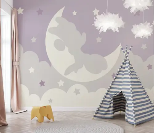 Papel de Parede Adesivo Disney Minnie Rosa M² Mod03