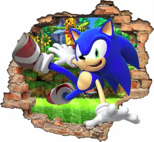 Adesivo Parede Infantil Sonic Buraco 3d Kids
