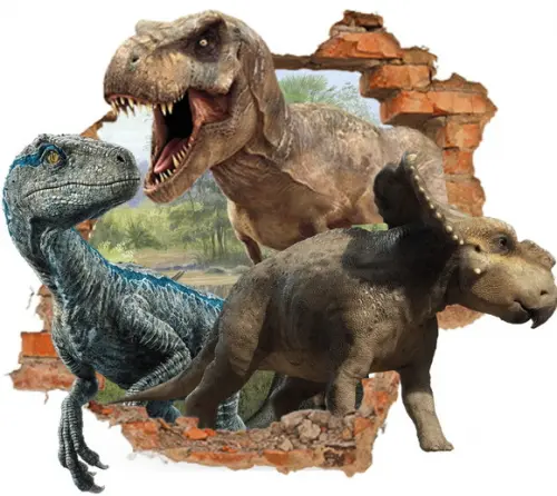 Adesivo Decorativo Dinossauro 3d Buraco na Parede 40x40cm