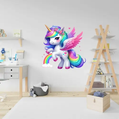 Adesivo Decorativo Arco Iris Unicornio Baby