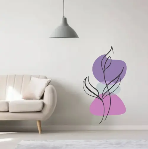 Adesivo Decorativo Parede Boho Floral Minimalista Mod02