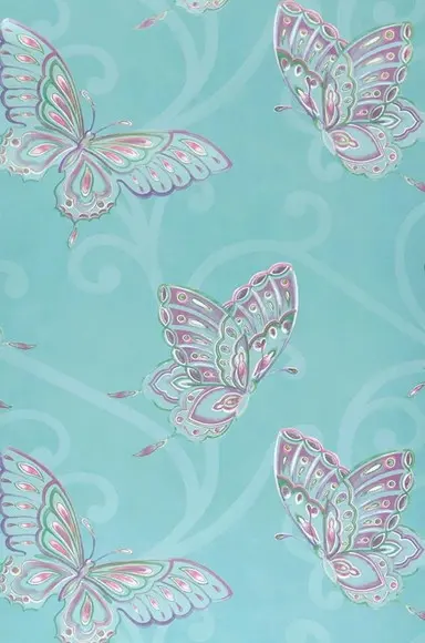 Papel de parede Borboletas colors azul 3 metros