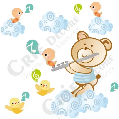 Adesivo De Parede Urso Musical