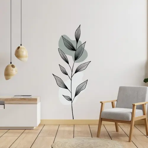 Adesivo Decorativo Parede Floral Botânico Cd03