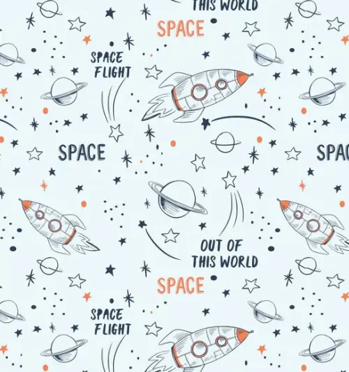 Papel de parede Planetas Espaço Astronauta Azul 300x58cm