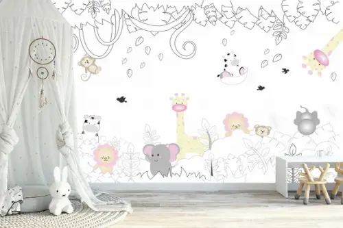 Papel de Parede Safari Zoo Baby M²