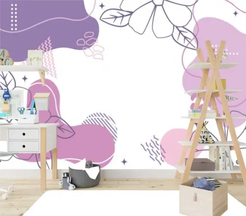 Papel de Parede Adesivo Floral Minimalista Baby Infantil M²
