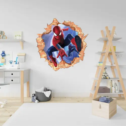 Adesivo Parede Infantil Homem Aranha Spiderman Buraco 3d