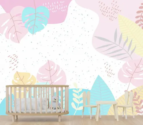 Papel de Parede Adesivo Floral Baby Color Infantil M²