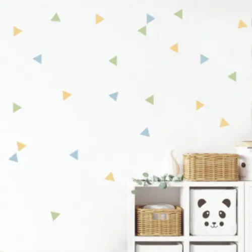 Adesivos de Parede Triângulos Coloridos Menino Color 6cm 50u
