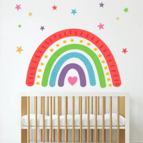 Adesivo de Parede Infantil Arco Iris Color 110x80 cm