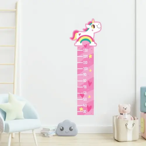 Adesivo de Parede Regua de Crescimento Infantil Unicornio
