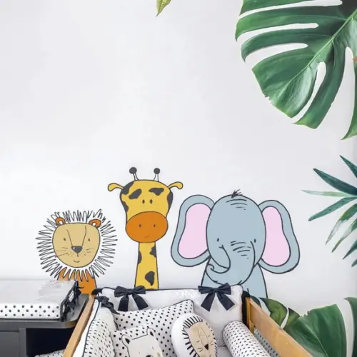 Adesivo Decorativo Safari Zoo Baby Color 120x55cm