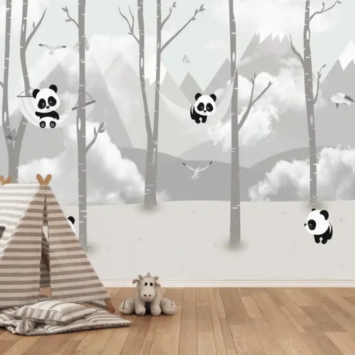 Papel de Parede Urso Panda Baby m²