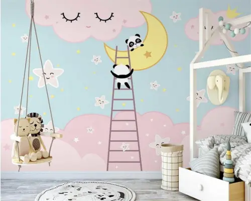 Papel de Parede Chuva de Amor Panda Baby M²