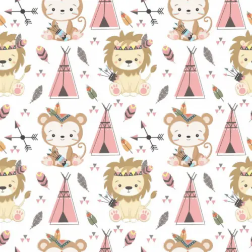 Papel de parede Adesivo Safári Tribo Baby