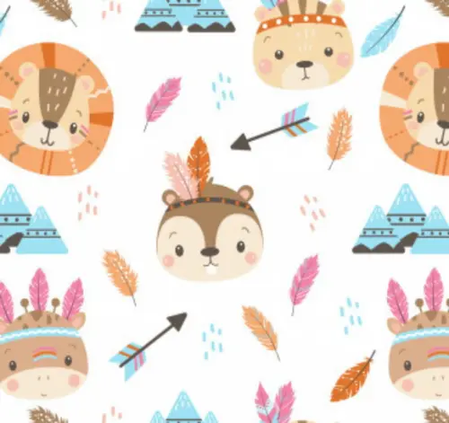 Papel de parede Adesivo Safári Índio Baby