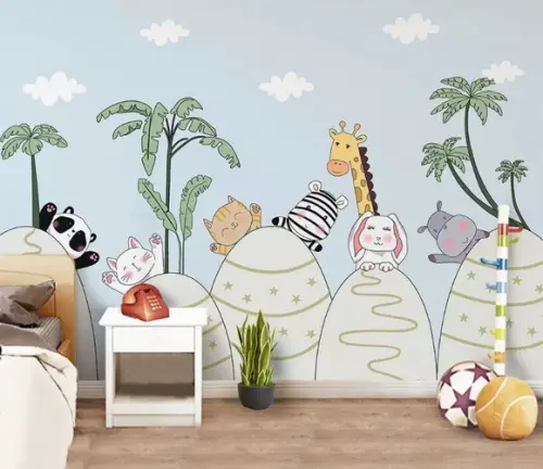 Papel de Parede Safari Zoo Baby Turminha M²