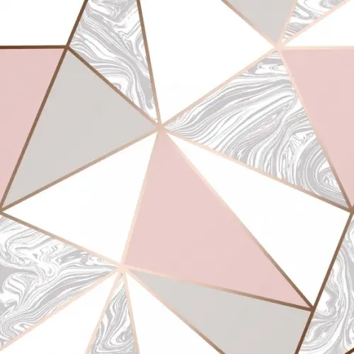 Papel De Parede Auto Adesivo Zara Rosê Gold Geométrico 3mts
