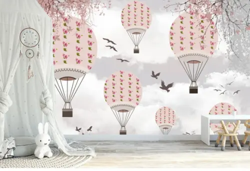 Papel de Parede Balão Nuvem Ceú m²