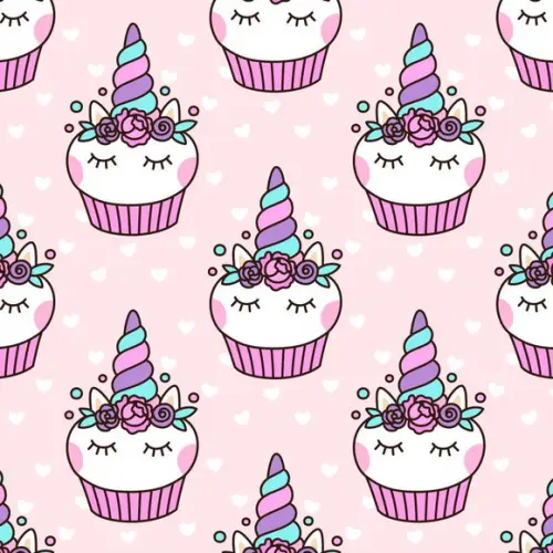 Papel de parede Unicórnio Cupcake 300x58cm