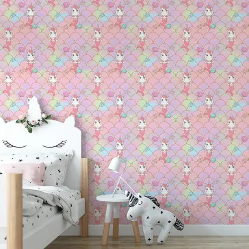 Papel de parede Unicórnio Sereia