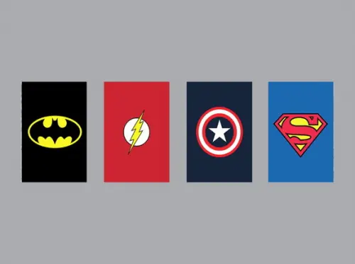Kit 4 Placas Decorativas Herois Vingadores MDF 01