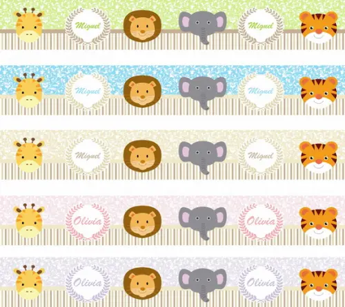 Faixa Border Safari Zoo cores