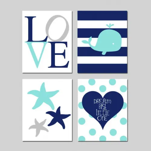 Kit 4 Placas Decorativas Marinheiro MDF 05