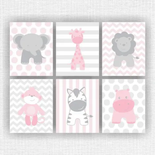 Kit 6 Placas Decorativas Zoo Safari MDF 06