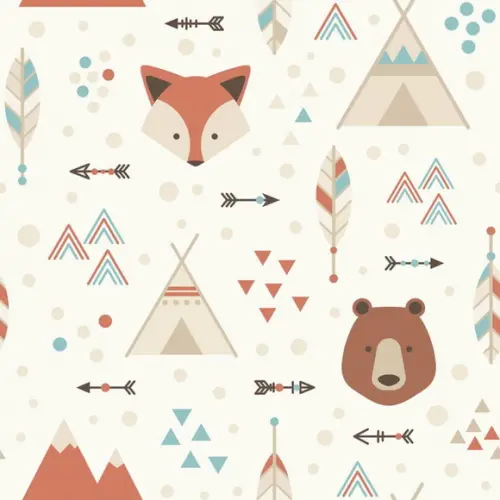 Papel de parede Urso e Raposa 01