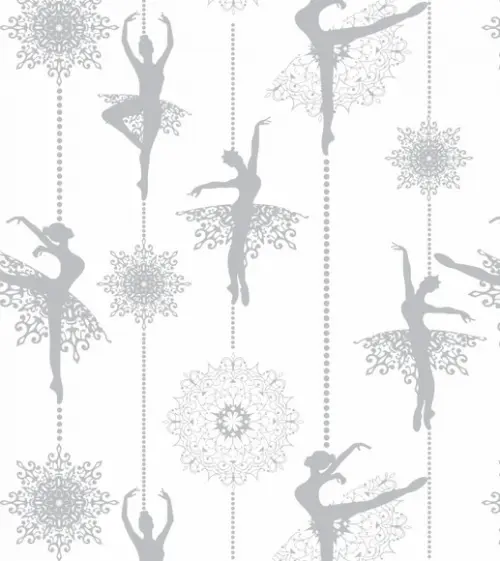 Papel de parede Bailarina Cinza e Branco