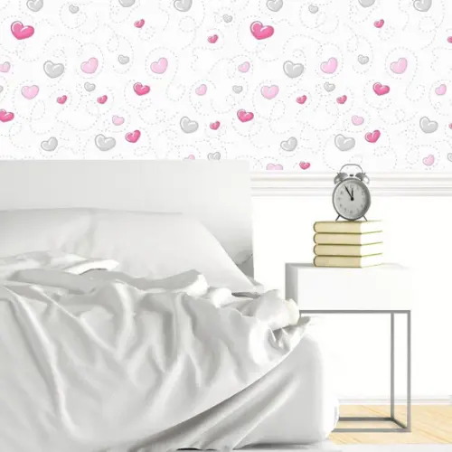 Papel de parede coração Decor 36 3m