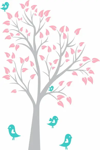Adesivo Quarto Infantil Arvore Passaros