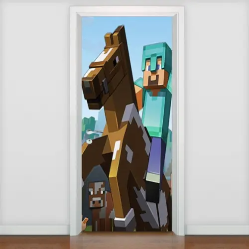 Adesivo decorativo Porta Minecraft 03