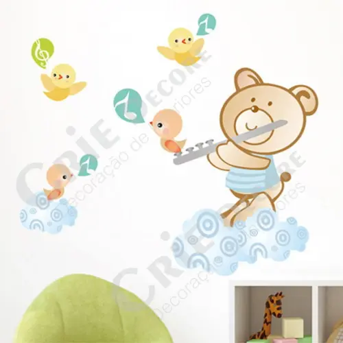 Adesivo De Parede Urso Musical