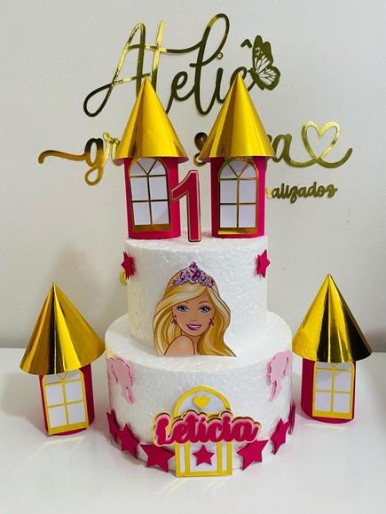 Arquivo de Corte Topo de Bolo Castelo da Barbie